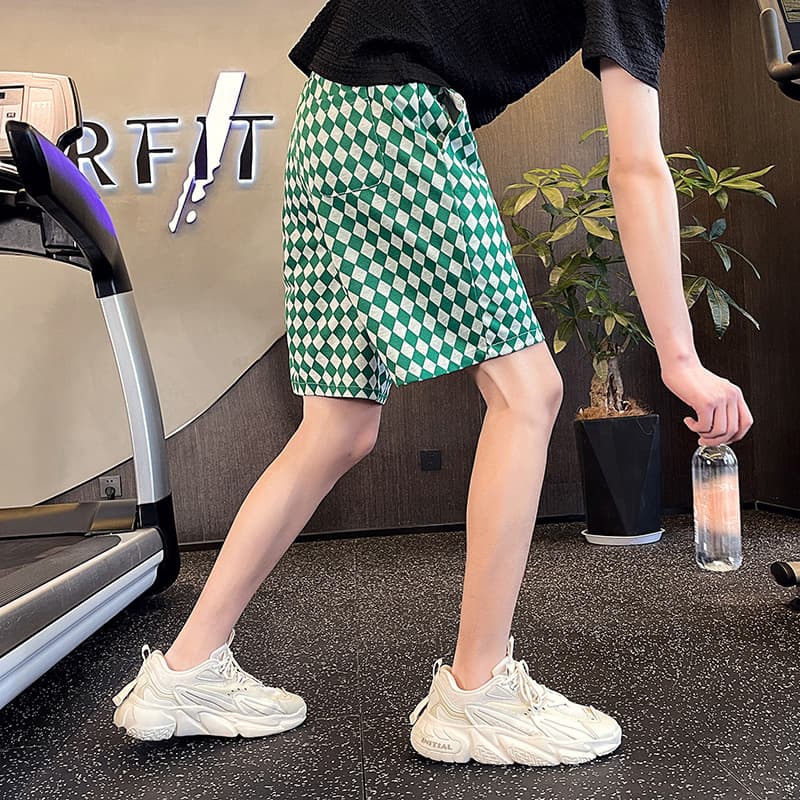 チェックパンツ モダンチェック柄ショートパンツ