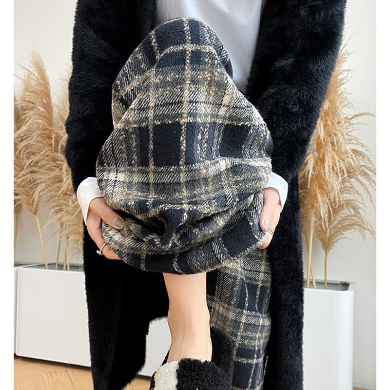 チェックパンツ レディース ハイウエスト チェック柄 ワイドパンツ 着痩せ効果 多色展開