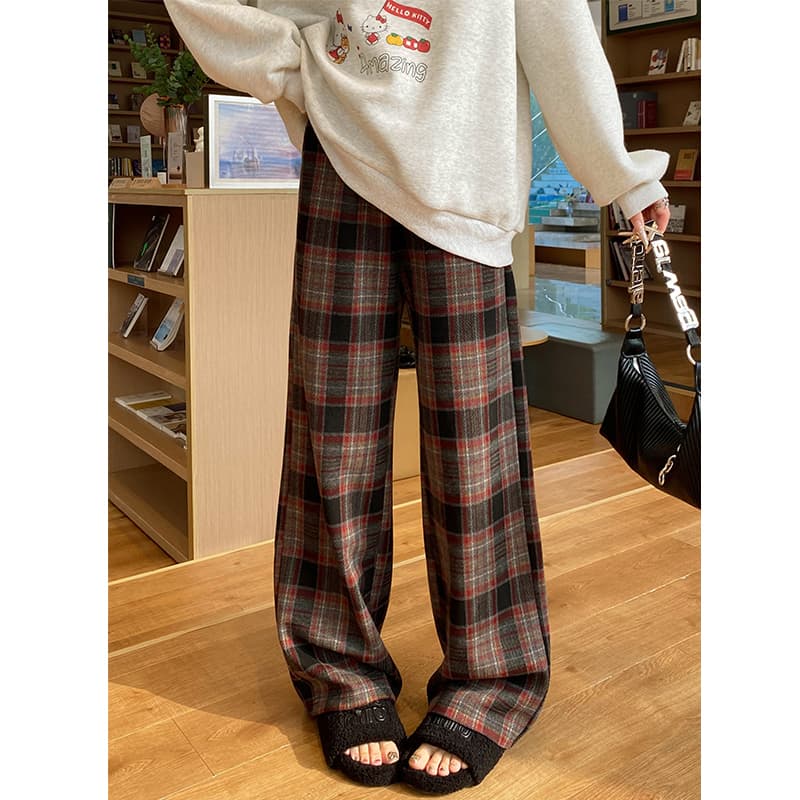 チェックパンツ のびのびチェックパンツ