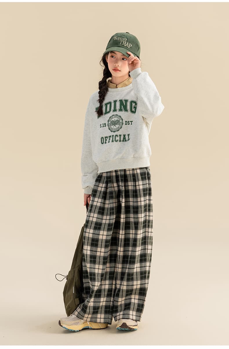 チェックパンツ ゆったりチェックワイドパンツ