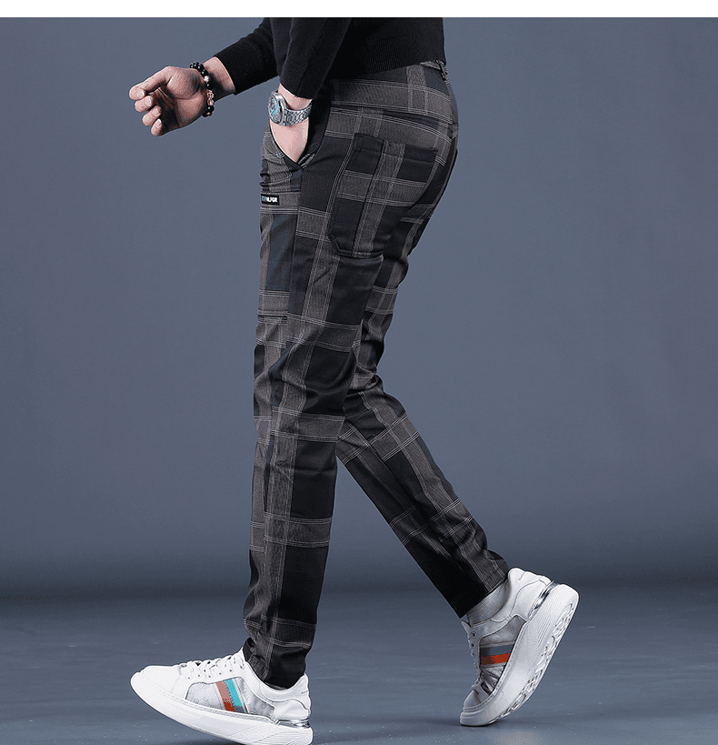 チェックパンツ モダンチェック柄スタイリッシュパンツ