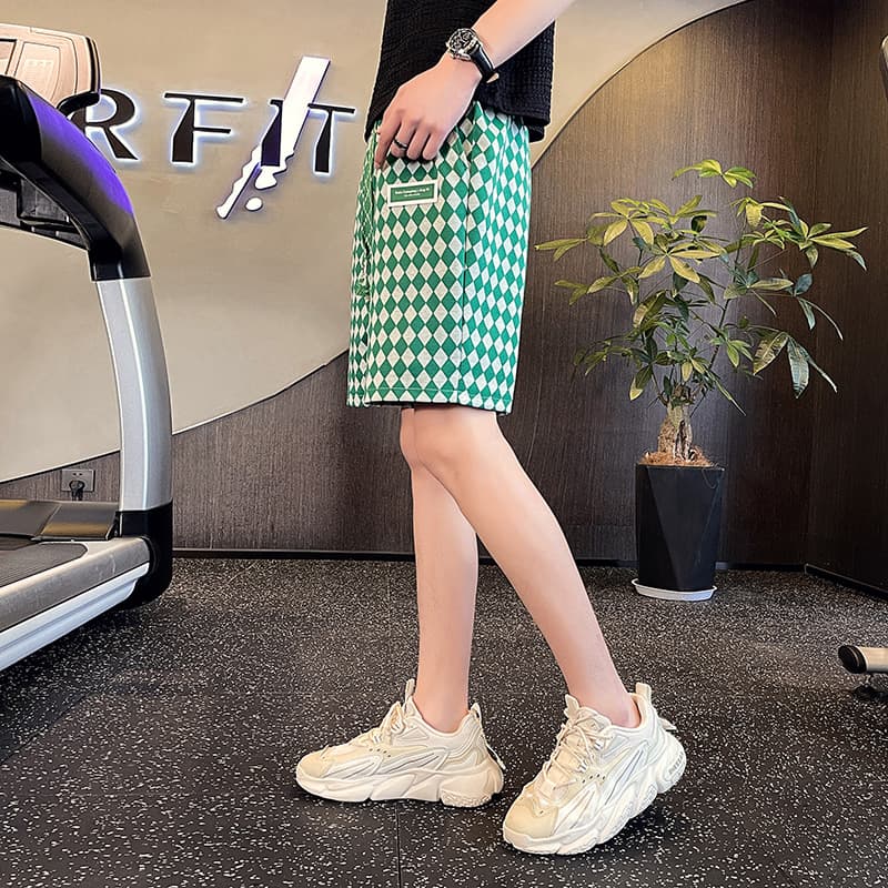 チェックパンツ モダンチェック柄ショートパンツ