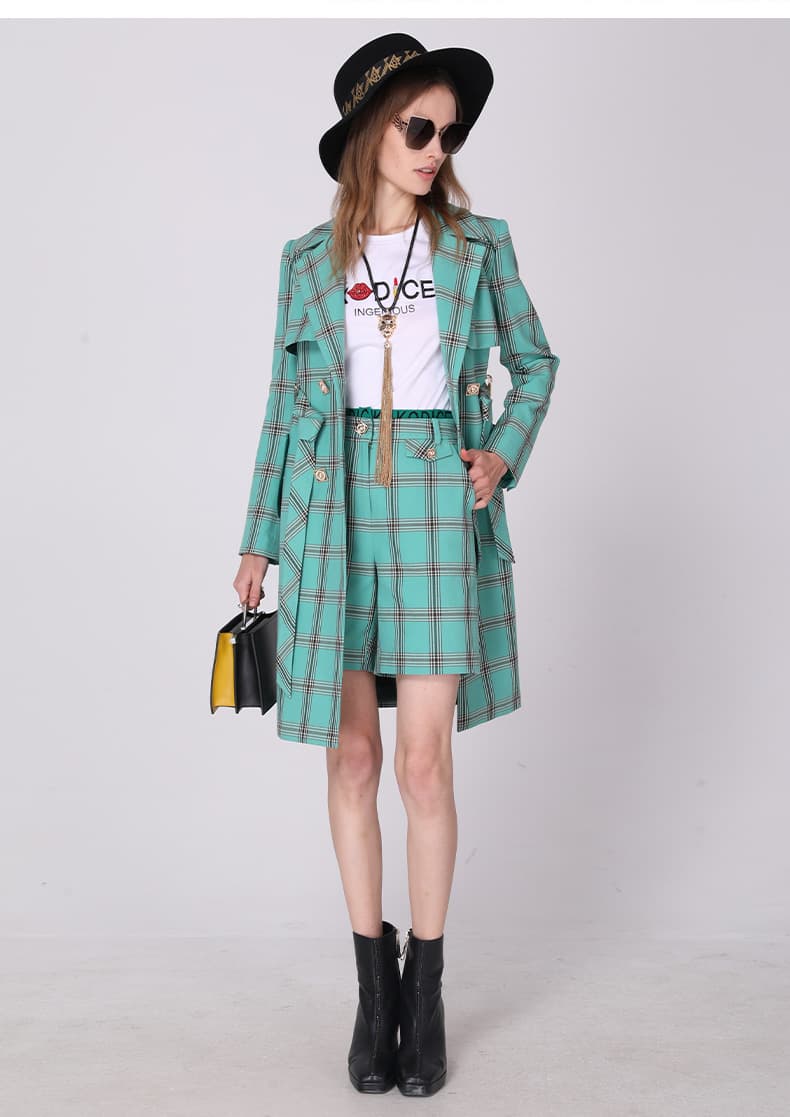 チェックパンツ モダンチェック柄ショートパンツスーツ
