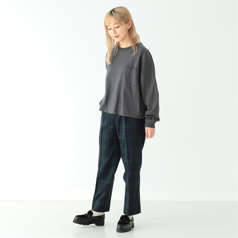 チェックパンツ 伝統柄テーパードチェックパンツ