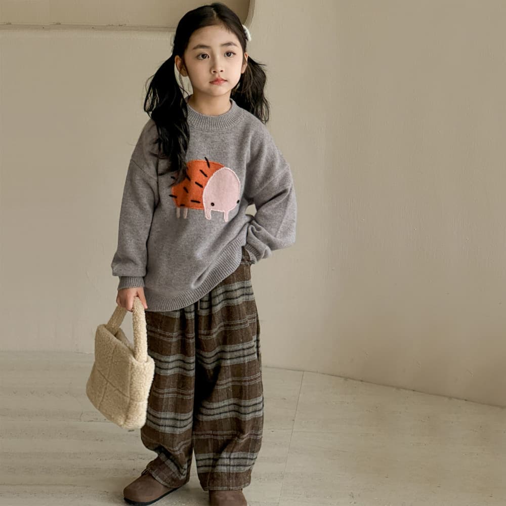 チェックパンツ 起毛素材 ゆったりシルエット あったかパンツ